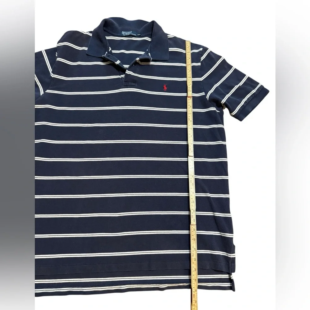 Ralph Lauren Classic Fit Polo Shirt Navy Blue with White Stripes Size‎ XXL
